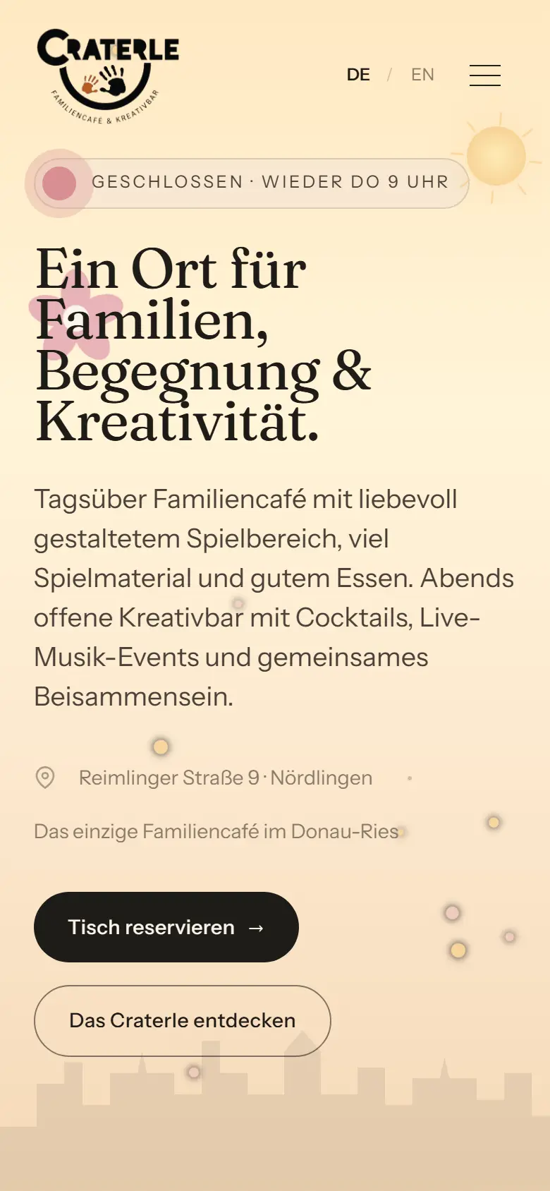 Startseite von craterle.de auf dem Handy